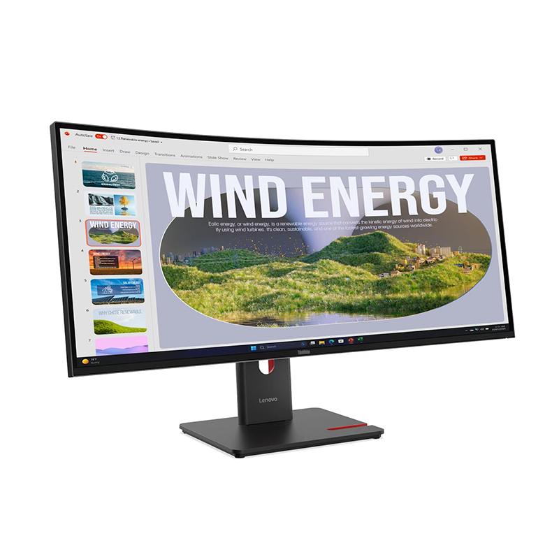 MONITOR CURVO LENOVO THINKVISION T34WD-40 34" 1500R/WLED WQHD/VA/HDMI/DP/RJ-45/USB-C/USB-A - LEN T34WD-40 CURVE/HDMI/DP/USB