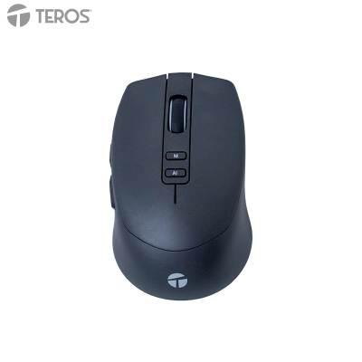 MOUSE INALáMBRICO TEROS TE-1249AI, 2.4GHZ, 8 BOTONES, IA, DPI 3200, USB, BT - AI MOUSE WIRELESS TE1249AI NEG