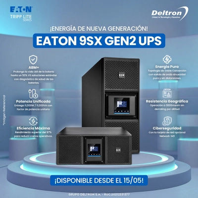 UPS ONLINE DE DOBLE CONVERSIóN EATON 9SX 11000I RT4U G2, 11000VA/11000W RACK/TORRE 4U - 9SX 11000I RT4U G2