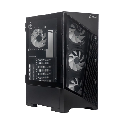 CASE SIN FUENTE GAMER TEROS TE-1330G, MID TOWER, E-ATX/ATX/MICRO-ATX/IT, USB-A, AUDIO - CASE GM ATX TE1330 BLACK