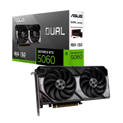 TARJETA DE VIDEO ASUS DUAL GEFORCE RTX 5060 8GB GDDR7, PCI EXPRESS GEN 5.0 - VGA 8G AS RTX5060 DUAL GDDR7