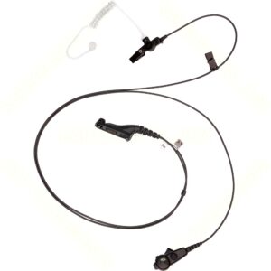 AURICULAR TIPO VIGILANCIA IMPRES 2 CABLES CON TUBO ACÚSTICO TRANSPARENTE Y PTT PARA RADIOS MOTOROLA R7 XPR APX