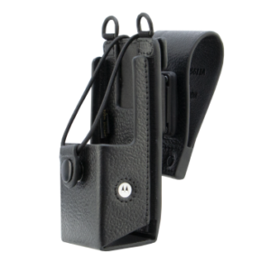 FUNDA DE CUERO DURO CON PRESILLA PARA CINTURÓN GIRATORIA DE 3'' Y ANILLOS D - R2