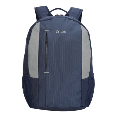 MOCHILA TEROS TE-9040BL, PARA LAPTOPS DE HASTA 15.6", COLOR AZUL CON GRIS - BACKPACK TEROS BLUE