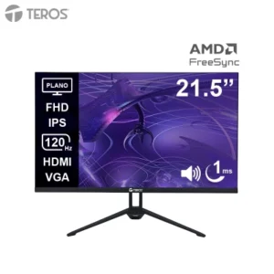 MONITOR PLANO TEROS TE-2133S, 21.5" FHD IPS, 120HZ, 1MS, HDMI, VGA, AUDIO OUT, PARLANTES - MON TE 21\'' FHD 120HZ 1MS FT