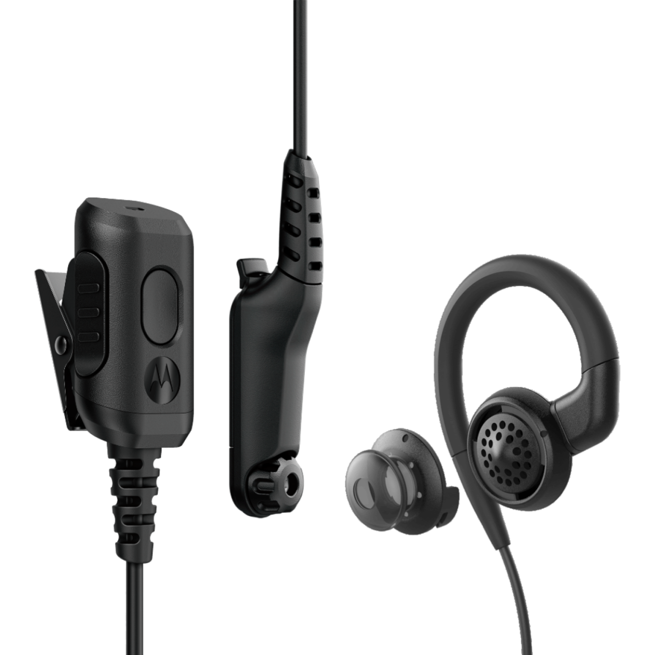 AURICULAR TIPO SWIVEL 2 CABLES IMPRES CON MICRÓFONO Y PTT PARA RADIO MOTOROLA R7 ION MXP600