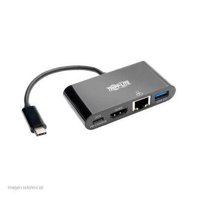 ADAPTADOR TRIPP-LITE U444-06N-HGUB-C, USB-C A HDMI, USB, LAN GBE, THUNDERBOLT 3, CARGA PD. - ADAPT USB-C A HDMI,RJ45,USB 3.