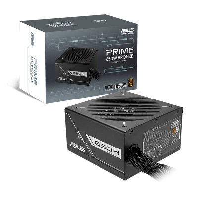 FUENTE DE ALIMENTACION ASUS PRIME 650B BLACK, 650W, 80 PLUS BRONZE, FORMATO ATX, - PSU AS PRIME-650B-BLACK 80+BRO
