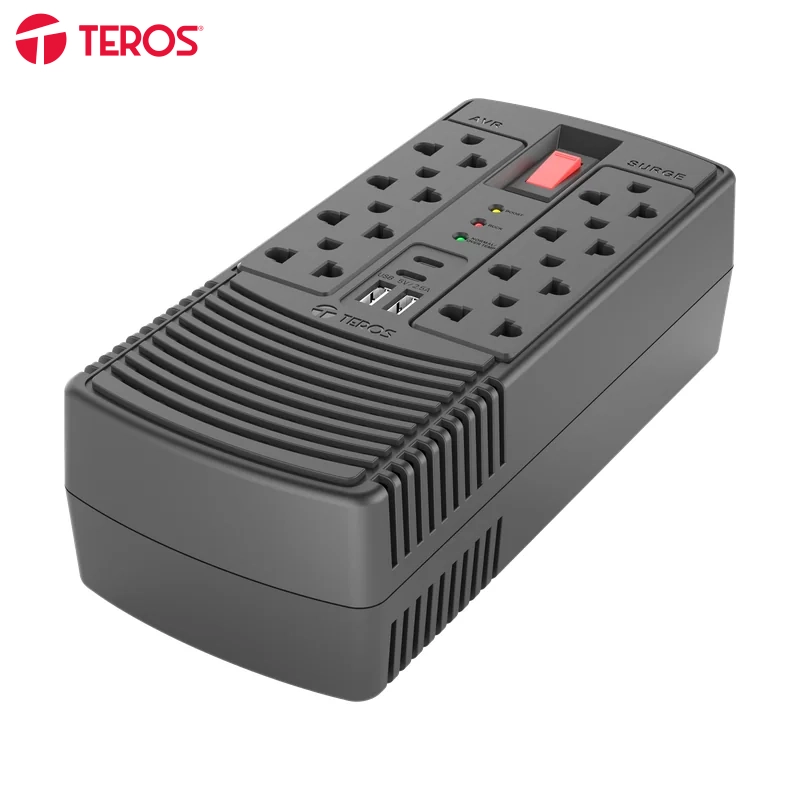 ESTABILIZADOR DE VOLTAJE TEROS TE-7182N, AVR, 1200VA, 600W, 184-276VAC - ESTABILIZAD TE7182N AVR-1200VA